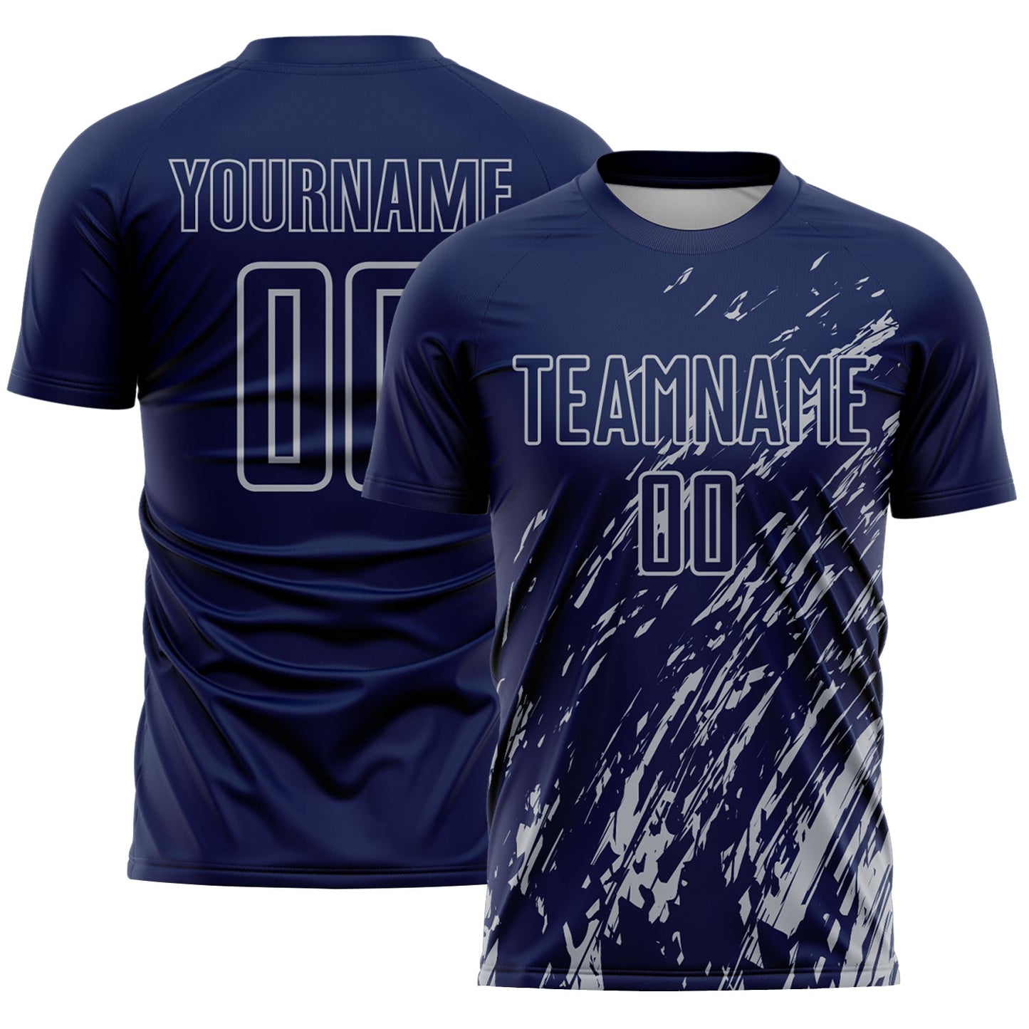 Custom Navy Gray Splash Sublimation Soccer Uniform Jersey - Sky-Custom