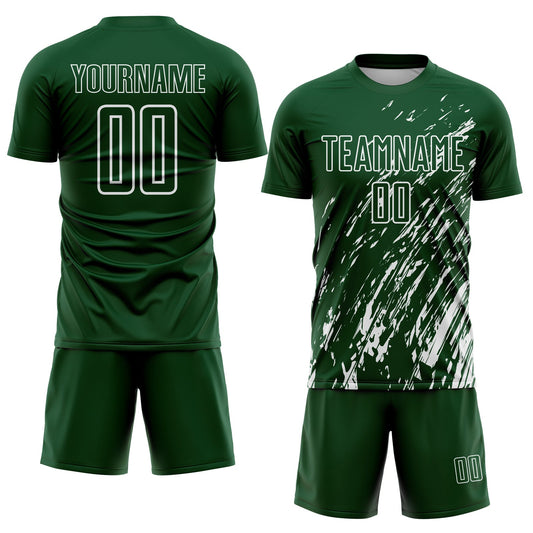 Custom Green White Splash Sublimation Soccer Uniform Jersey - Sky-Custom