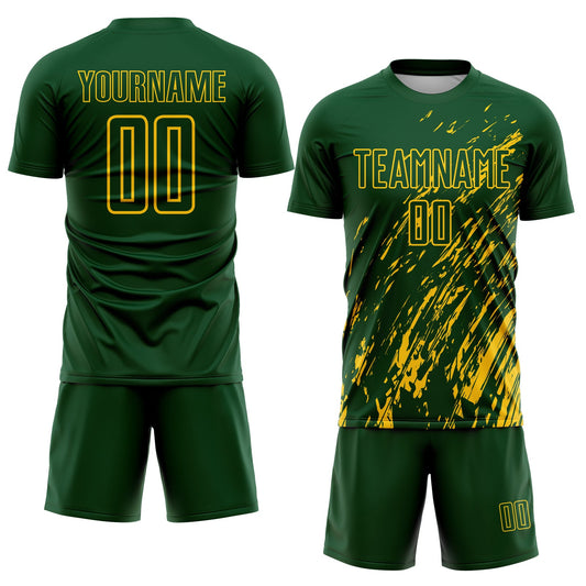 Custom Green Yellow Splash Sublimation Soccer Uniform Jersey - Sky-Custom