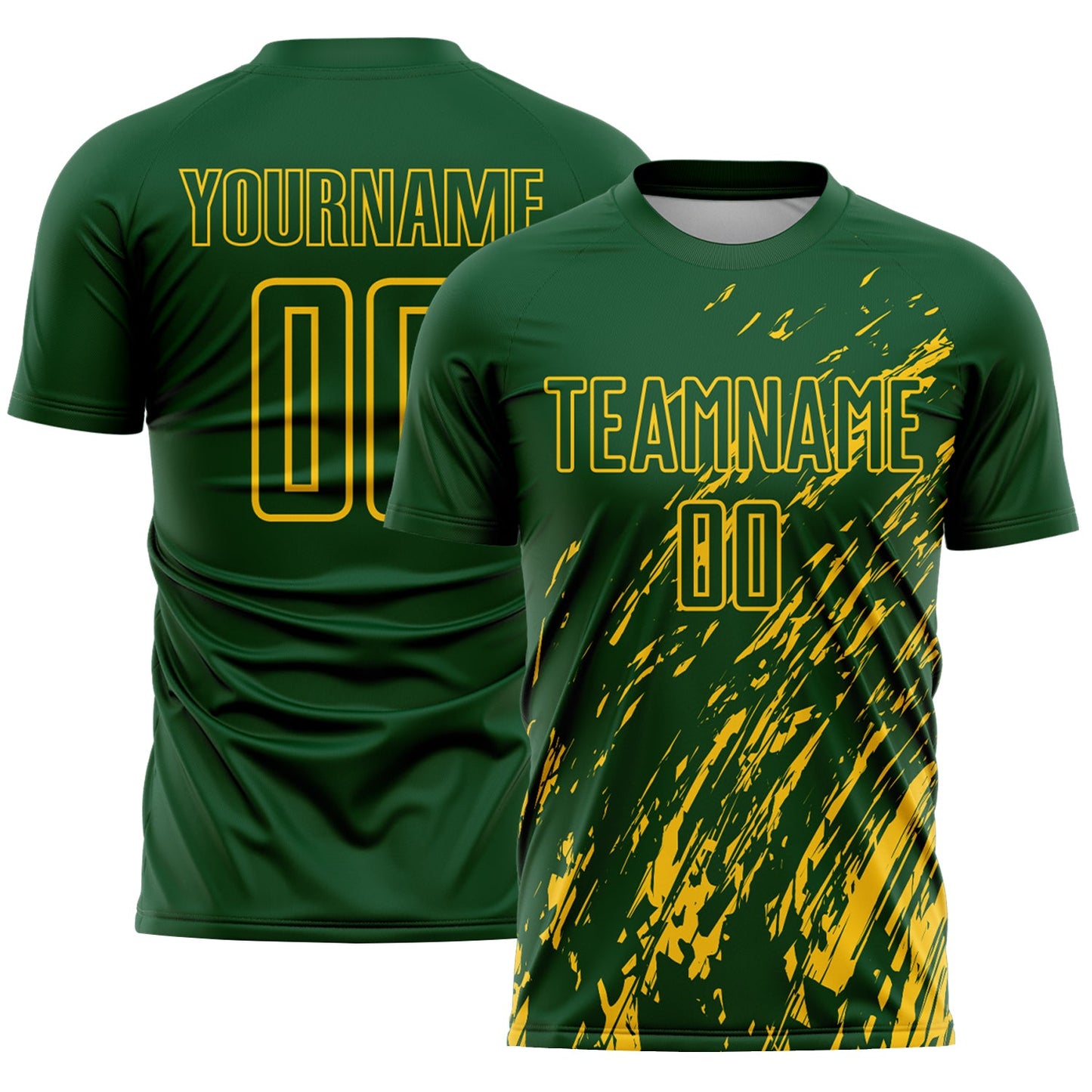 Custom Green Yellow Splash Sublimation Soccer Uniform Jersey - Sky-Custom