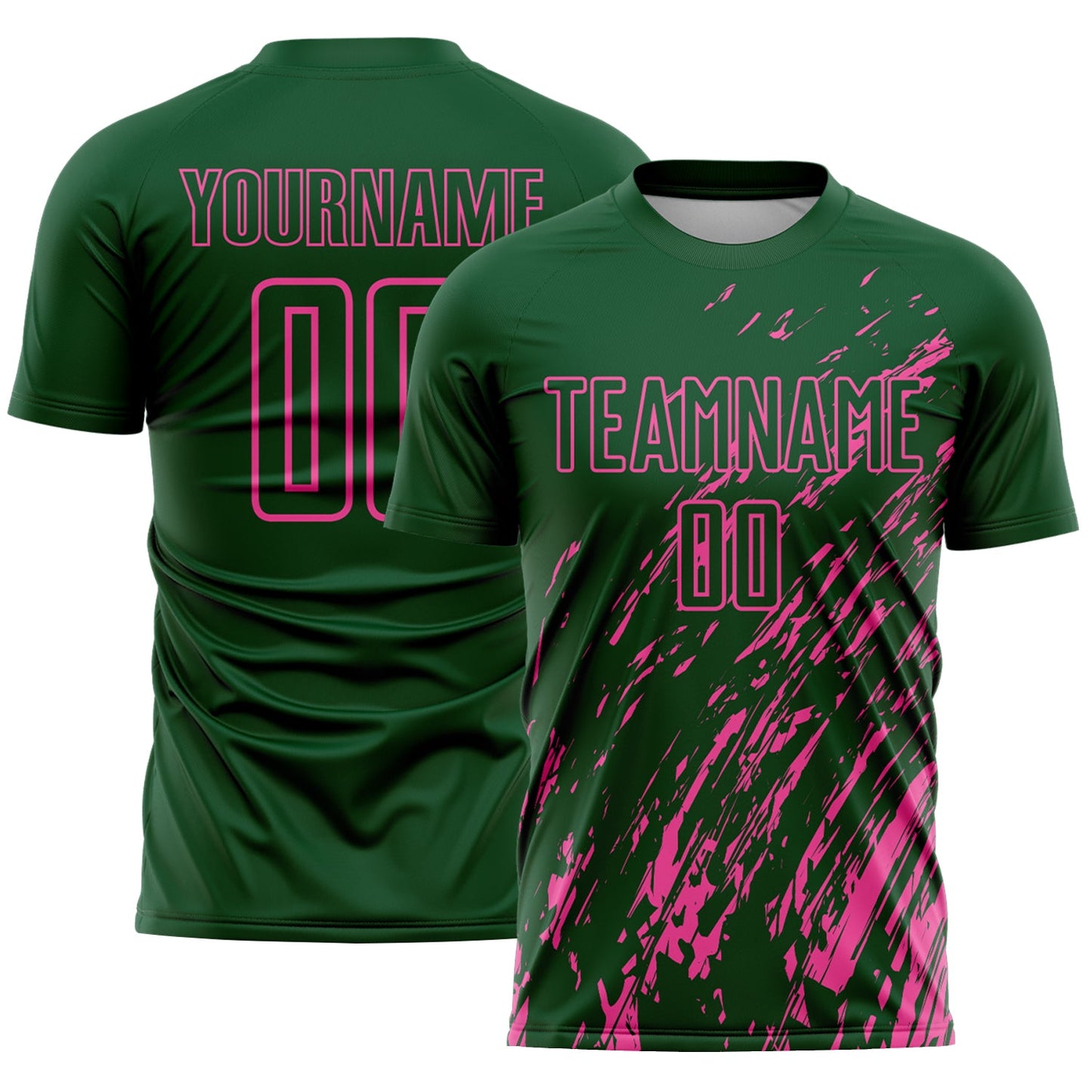 Custom Green Pink Splash Sublimation Soccer Uniform Jersey - Sky-Custom