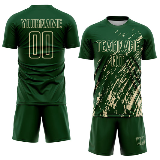 Custom Green Cream Splash Sublimation Soccer Uniform Jersey - Sky-Custom