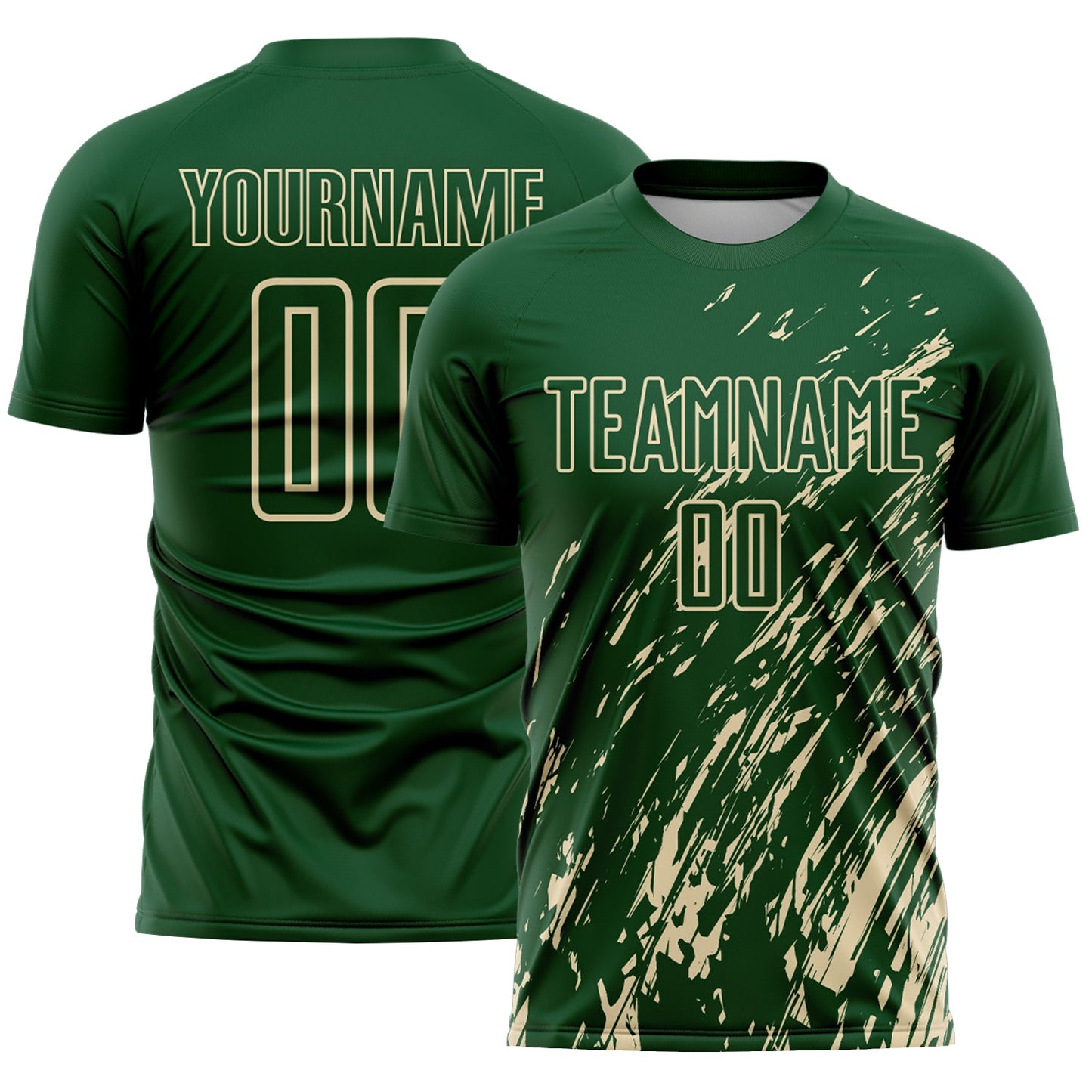 Custom Green Cream Splash Sublimation Soccer Uniform Jersey - Sky-Custom