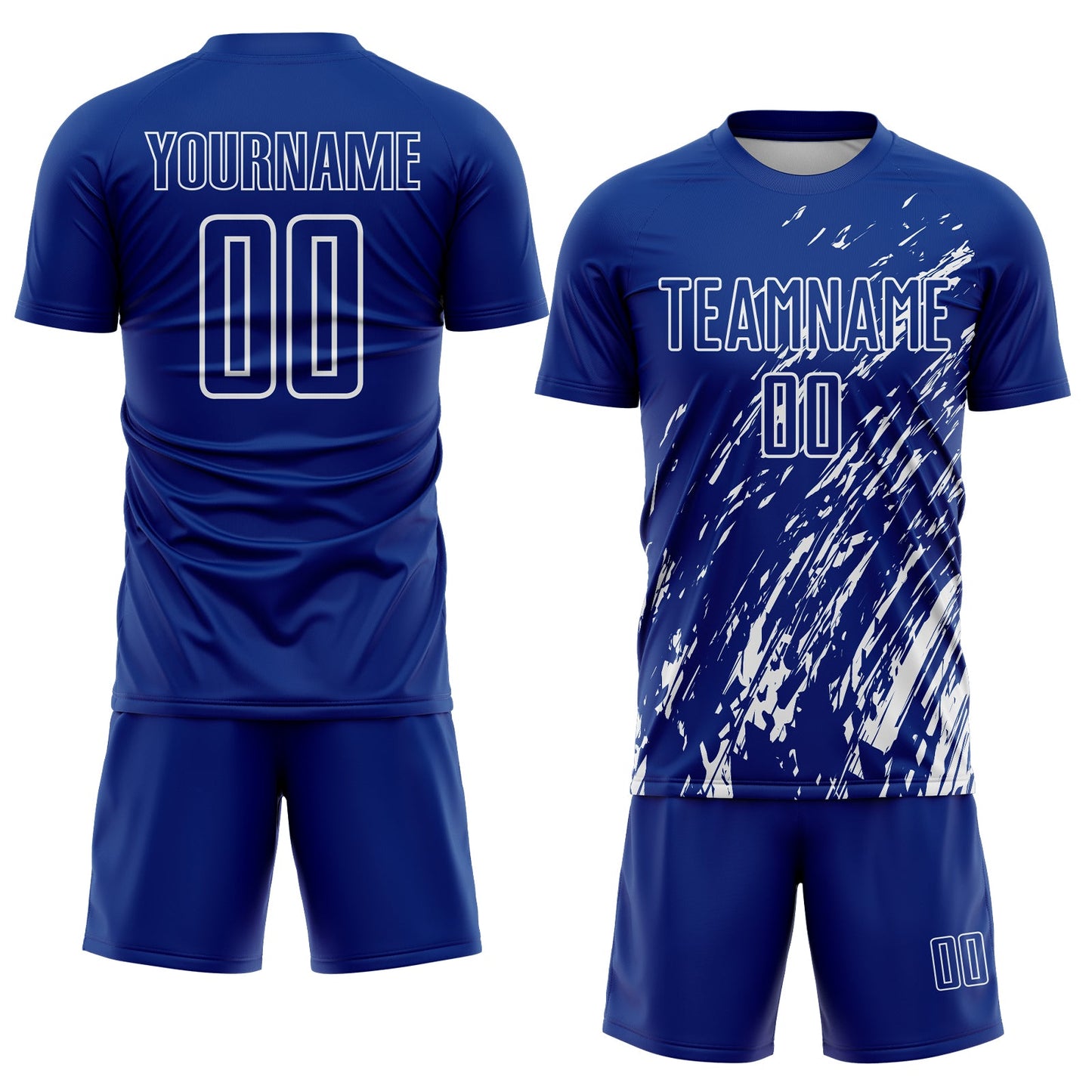 Custom Royal White Splash Sublimation Soccer Uniform Jersey - Sky-Custom
