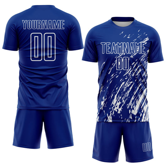 Custom Royal White Splash Sublimation Soccer Uniform Jersey - Sky-Custom
