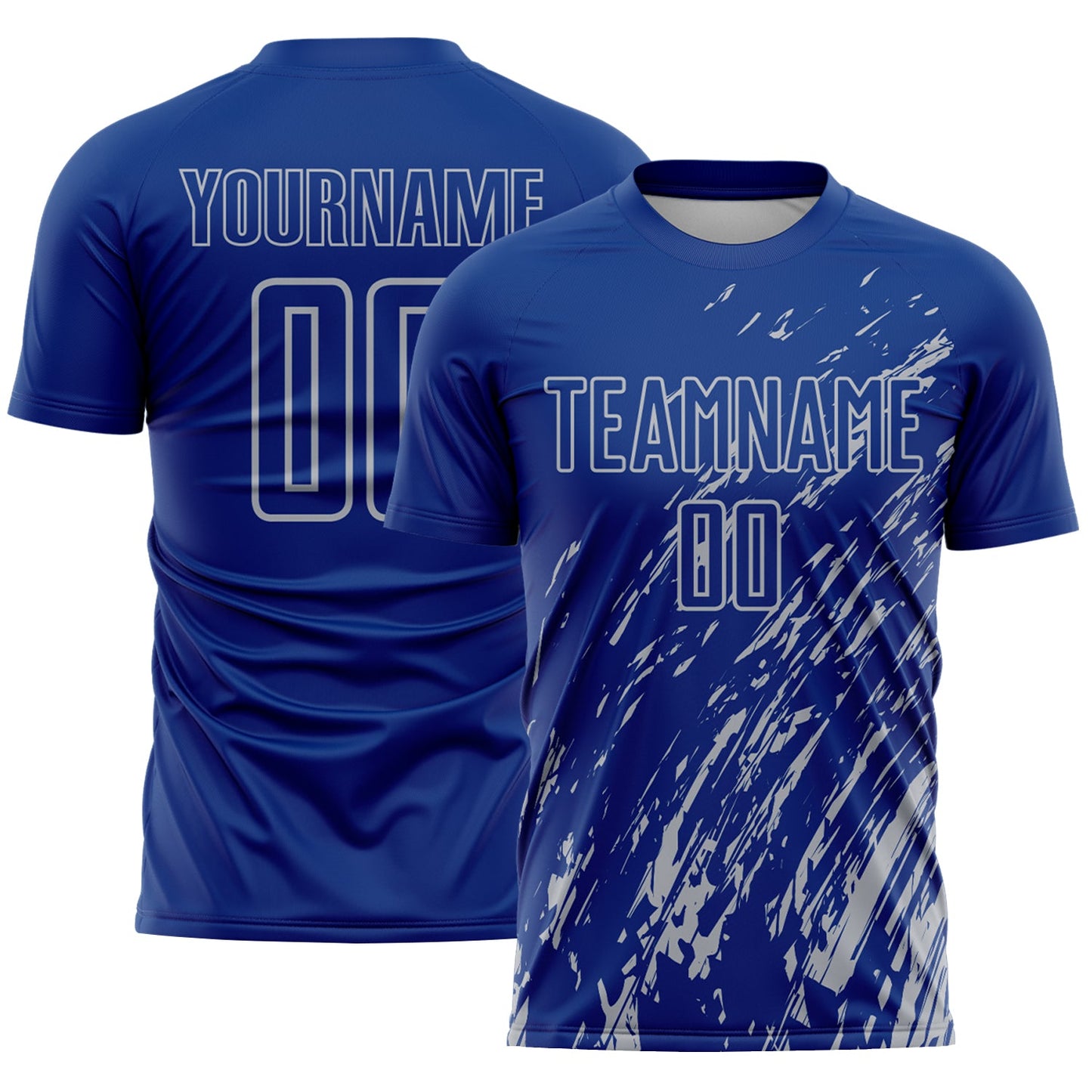 Custom Royal Gray Splash Sublimation Soccer Uniform Jersey - Sky-Custom