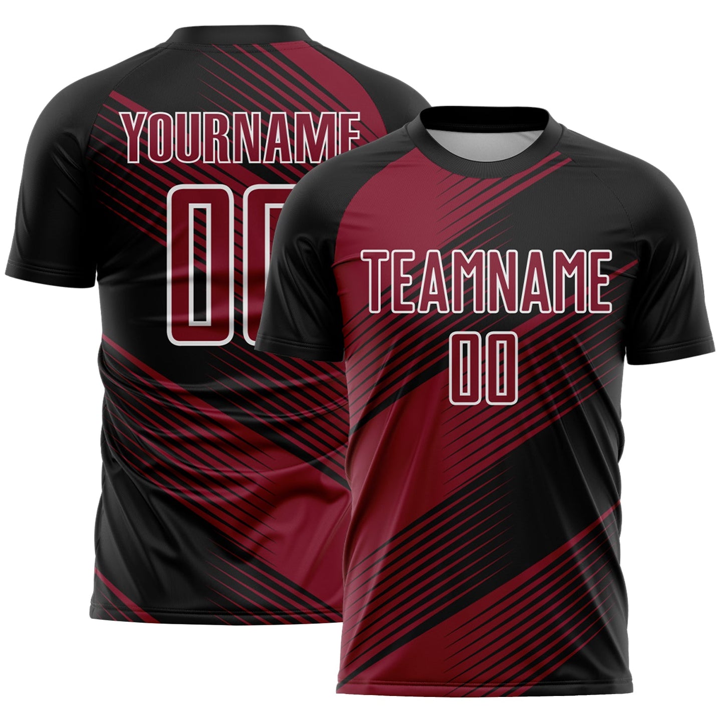 Custom Black Crimson-White Line Sublimation Soccer Uniform Jersey - Sky-Custom