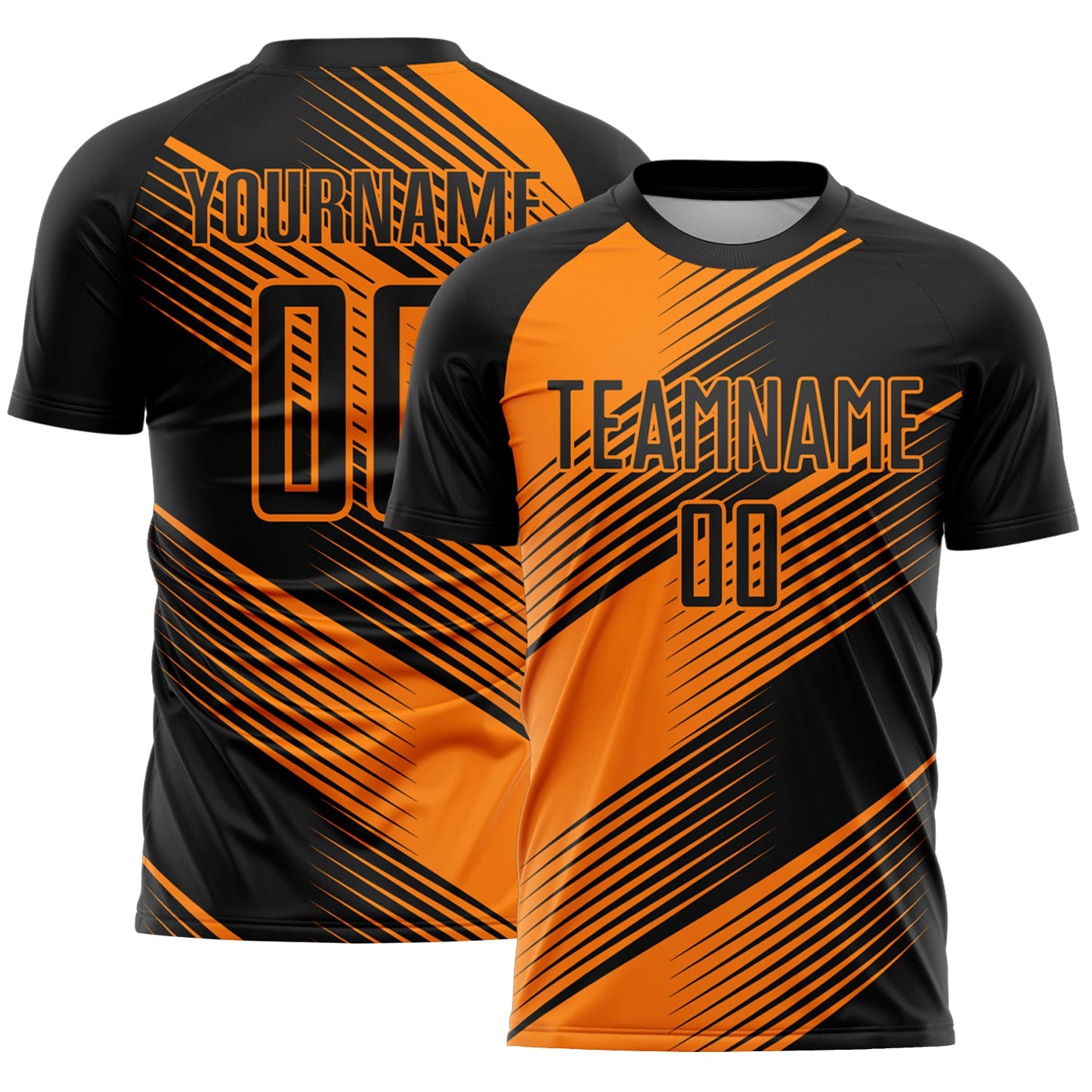 Custom Black Bay Orange Line Sublimation Soccer Uniform Jersey - Sky-Custom