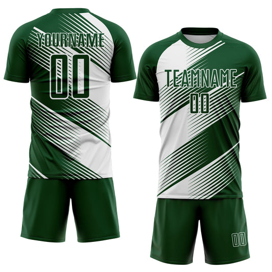 Custom Green White Line Sublimation Soccer Uniform Jersey - Sky-Custom