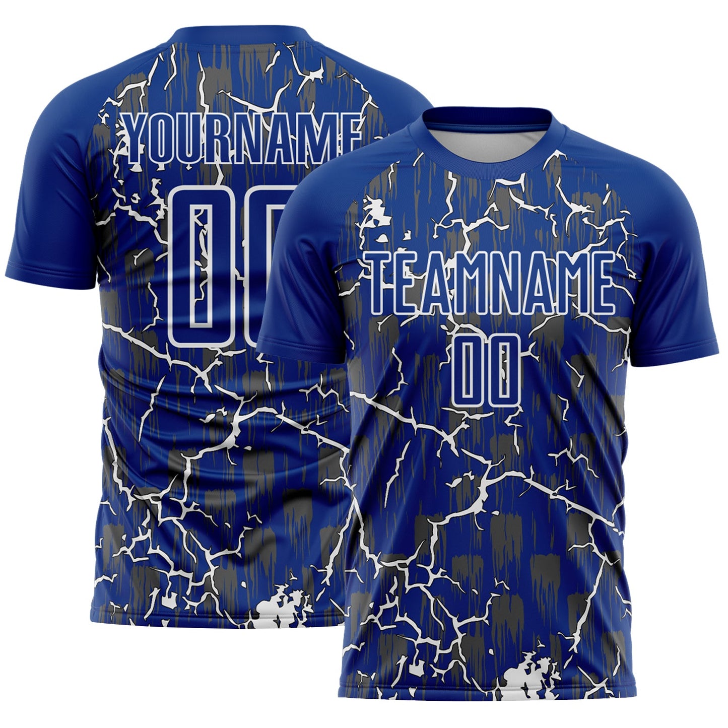 Custom Royal White Lightning Sublimation Soccer Uniform Jersey - Sky-Custom