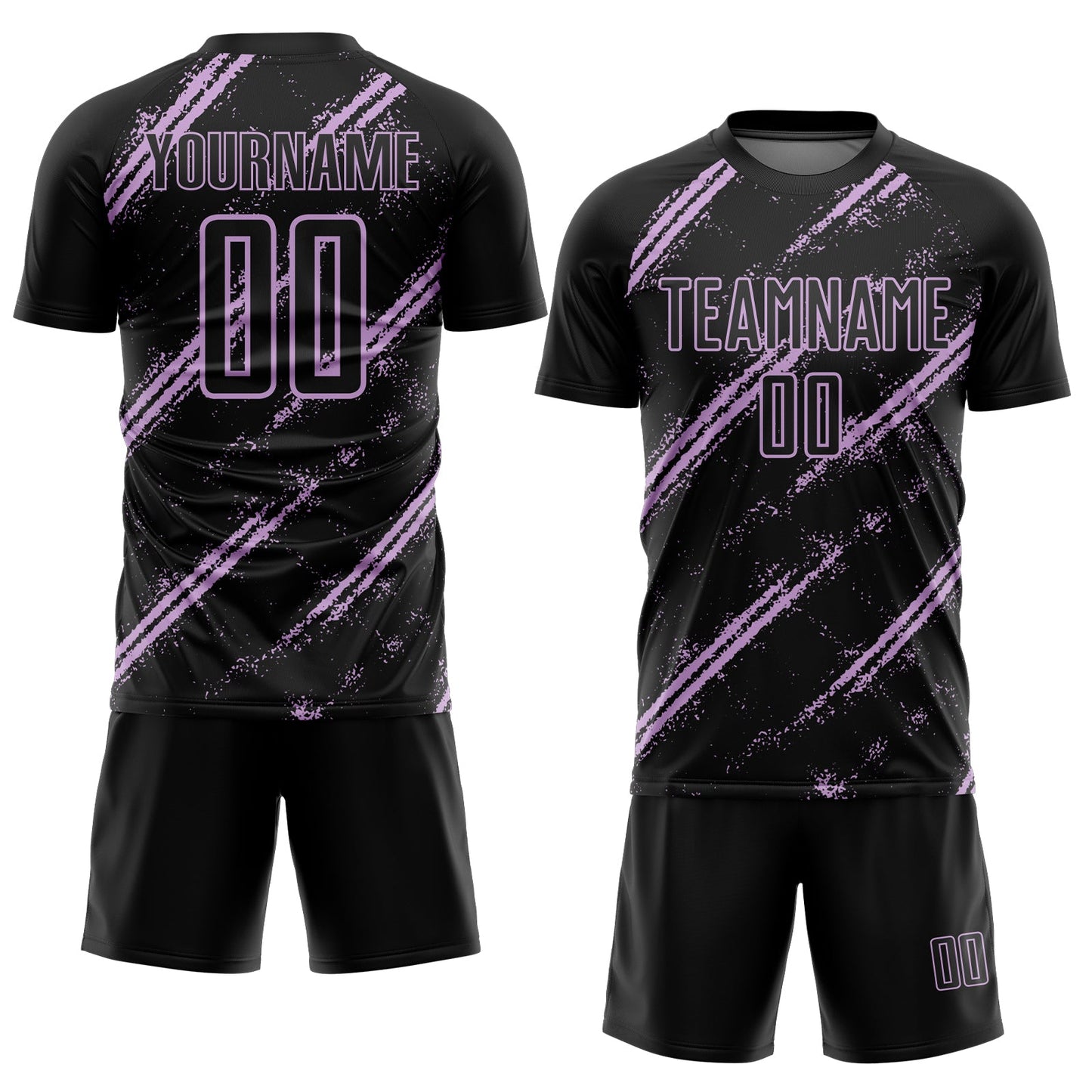 Custom Black Light Purple Abstract Fragment Art Splash Sublimation Soccer Uniform Jersey - Sky-Custom