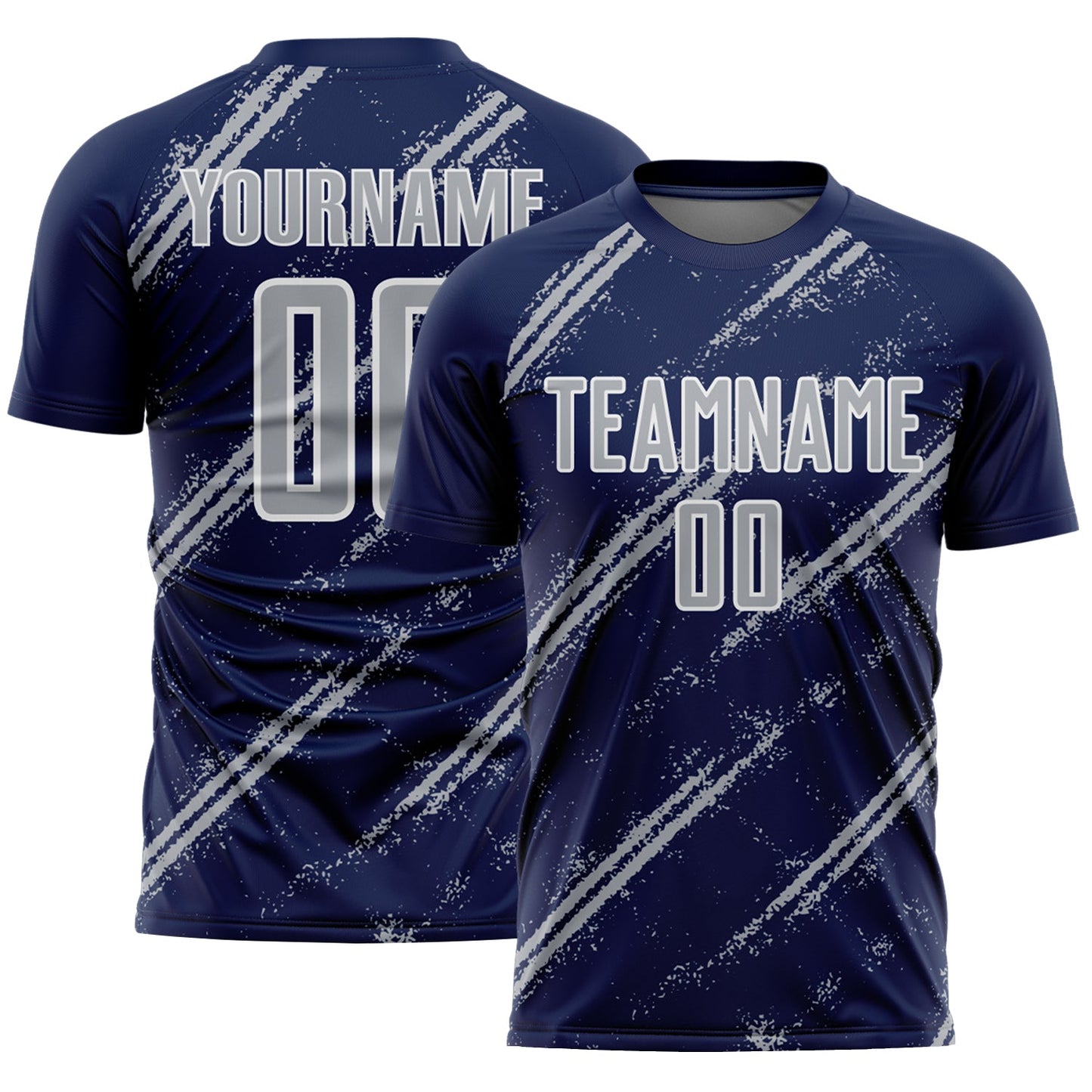 Custom Navy Gray-White Abstract Fragment Art Splash Sublimation Soccer Uniform Jersey - Sky-Custom