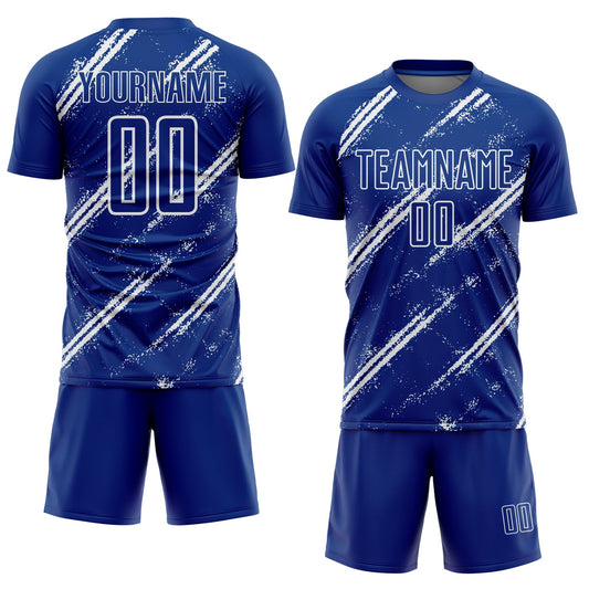 Custom Royal White Abstract Fragment Art Splash Sublimation Soccer Uniform Jersey - Sky-Custom