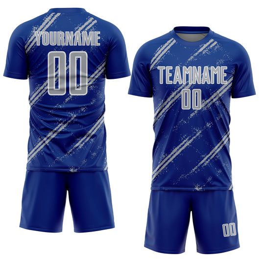 Custom Royal Gray-White Abstract Fragment Art Splash Sublimation Soccer Uniform Jersey - Sky-Custom