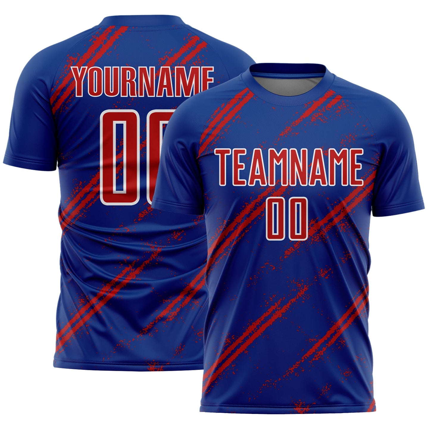 Custom Royal Red-White Abstract Fragment Art Splash Sublimation Soccer Uniform Jersey - Sky-Custom
