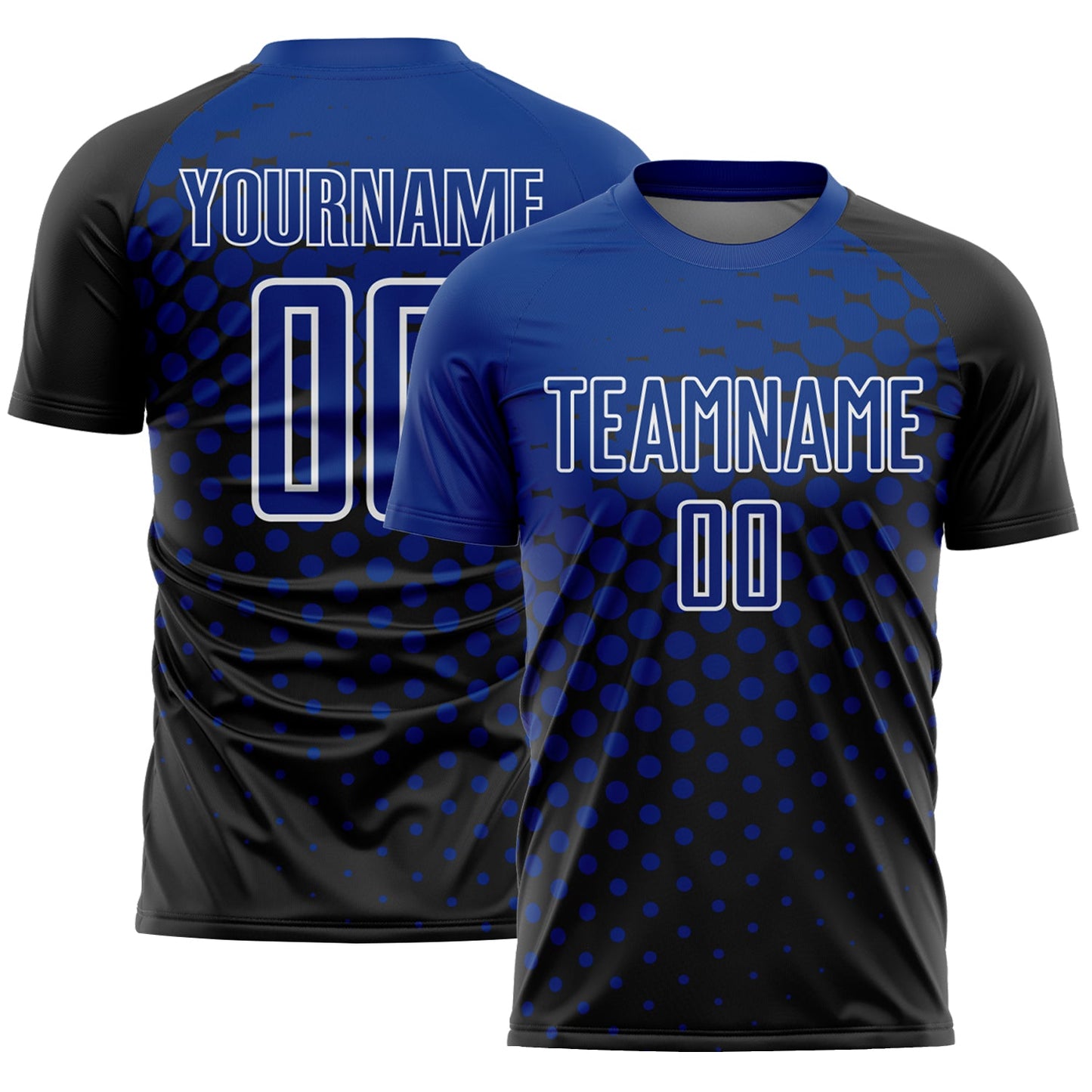 Custom Black Royal-White Modern Polka Dot Sublimation Soccer Uniform Jersey - Sky-Custom