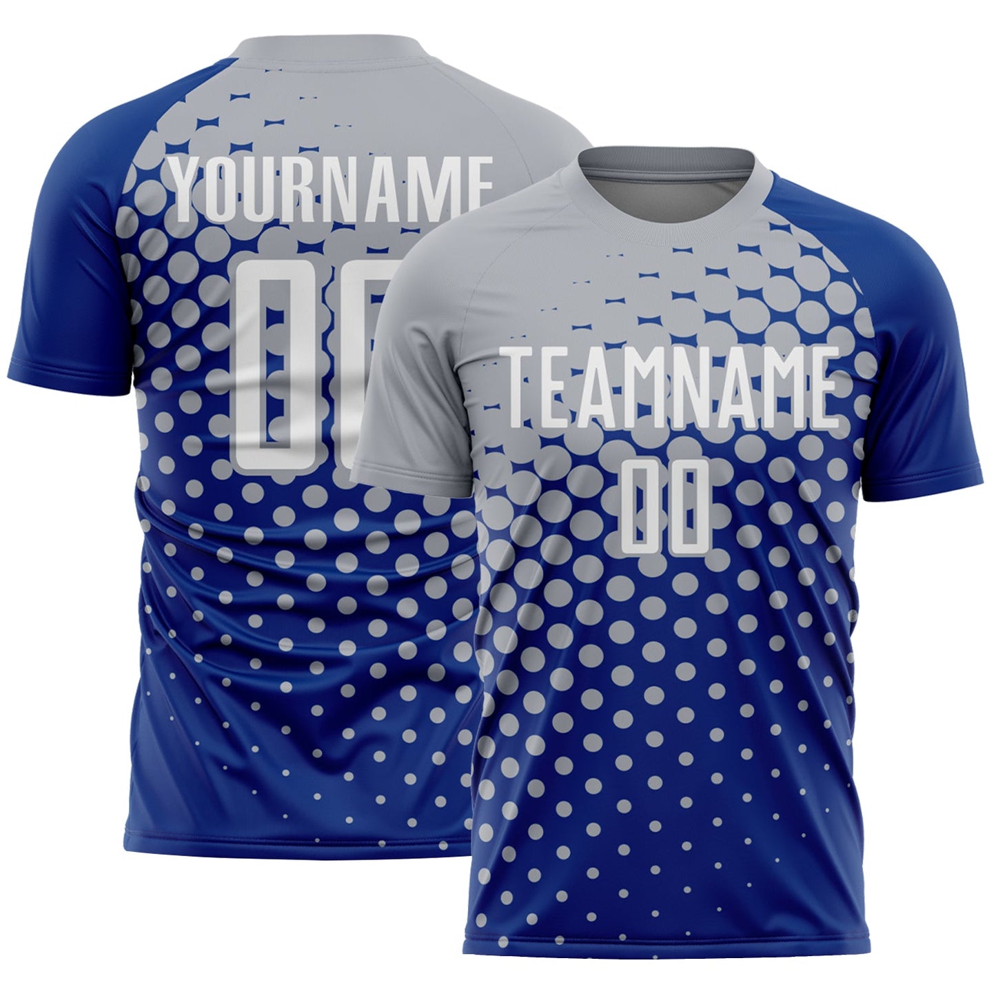 Custom Royal White-Gray Modern Polka Dot Sublimation Soccer Uniform Jersey - Sky-Custom