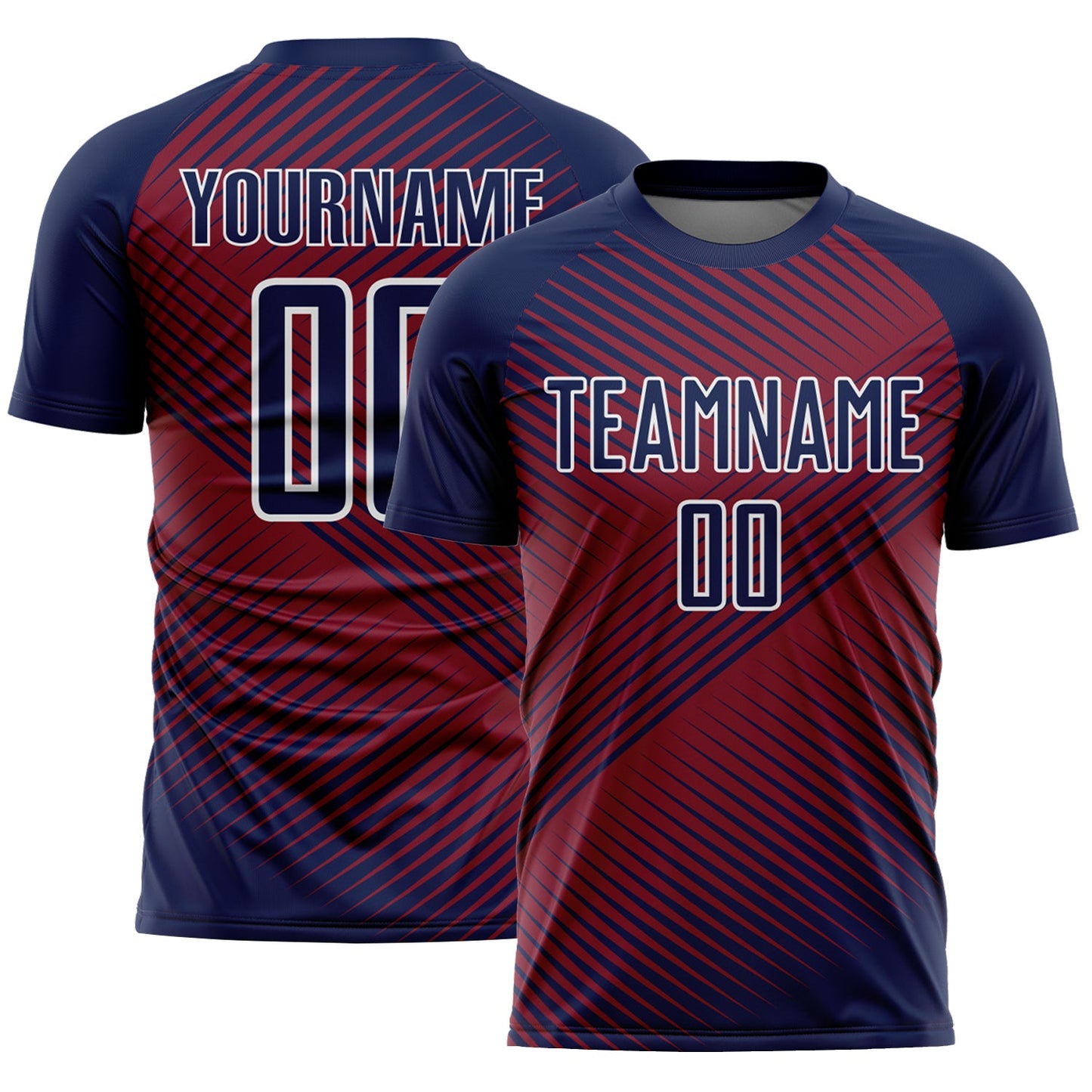 Custom Navy Crimson-White Line Sublimation Soccer Uniform Jersey - Sky-Custom