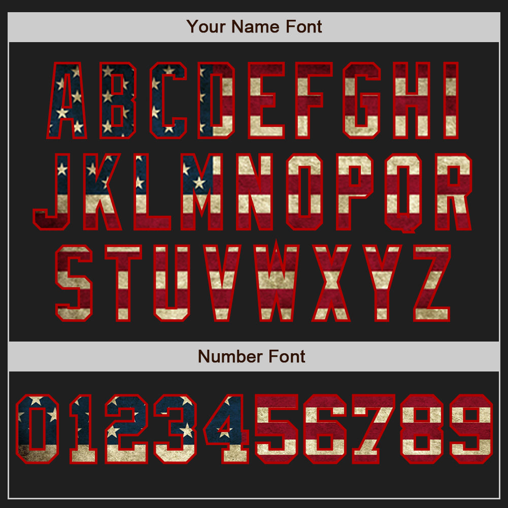 Custom Black Vintage USA Flag Cream-Red Pinstripe Authentic Split Fashion Baseball Jersey - Sky-Custom