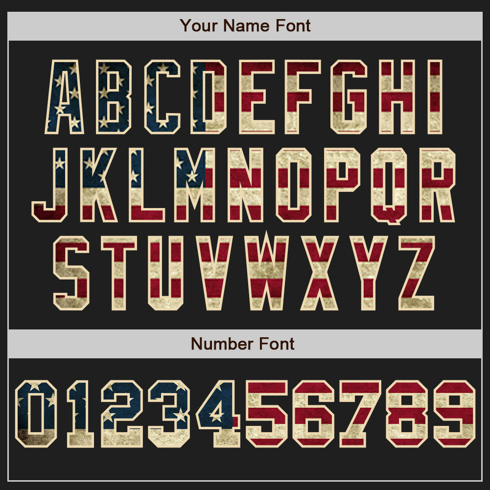 Custom Black Vintage USA Flag Red-Cream Pinstripe Authentic Split Fashion Baseball Jersey - Sky-Custom