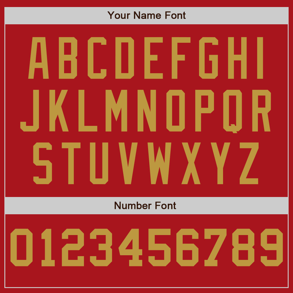 Custom Red White-Old Gold Pinstripe Authentic Split Fashion Baseball Jersey - Sky-Custom