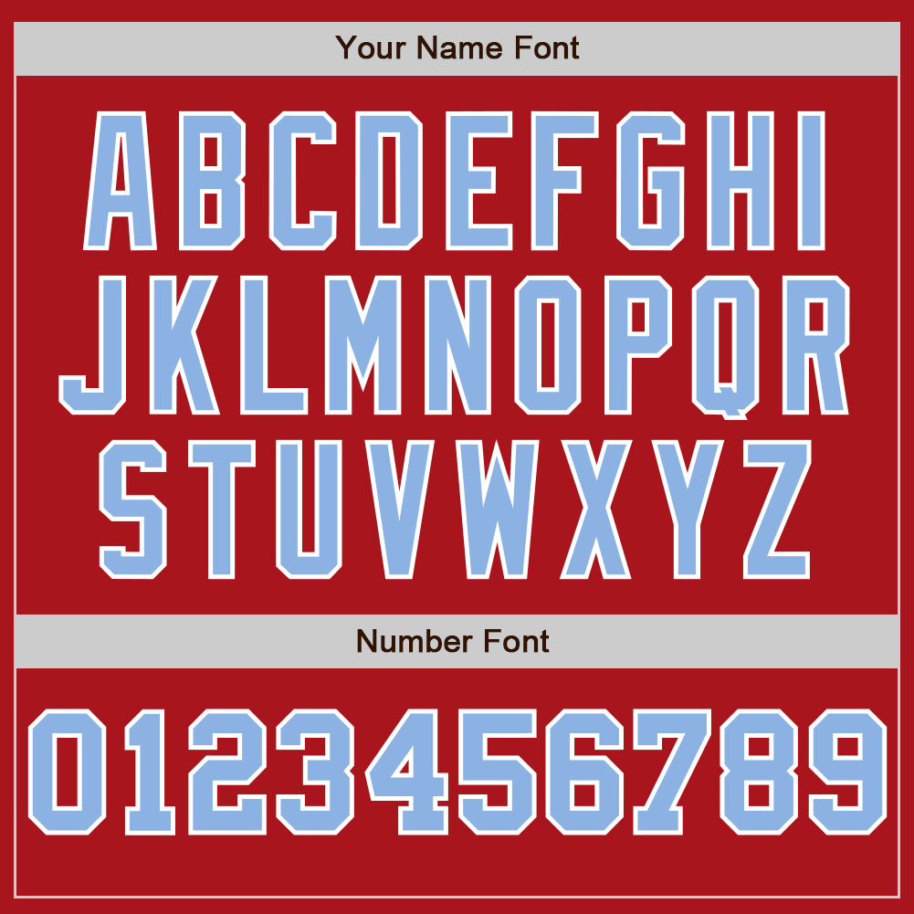 Custom Red White-Light Blue Pinstripe Authentic Split Fashion Baseball Jersey - Sky-Custom