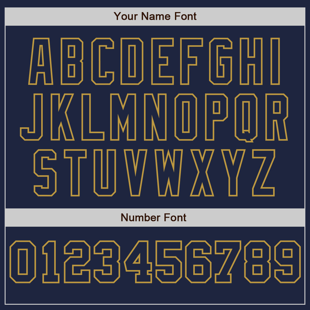 Custom Navy White-Old Gold Pinstripe Authentic Split Fashion Baseball Jersey - Sky-Custom