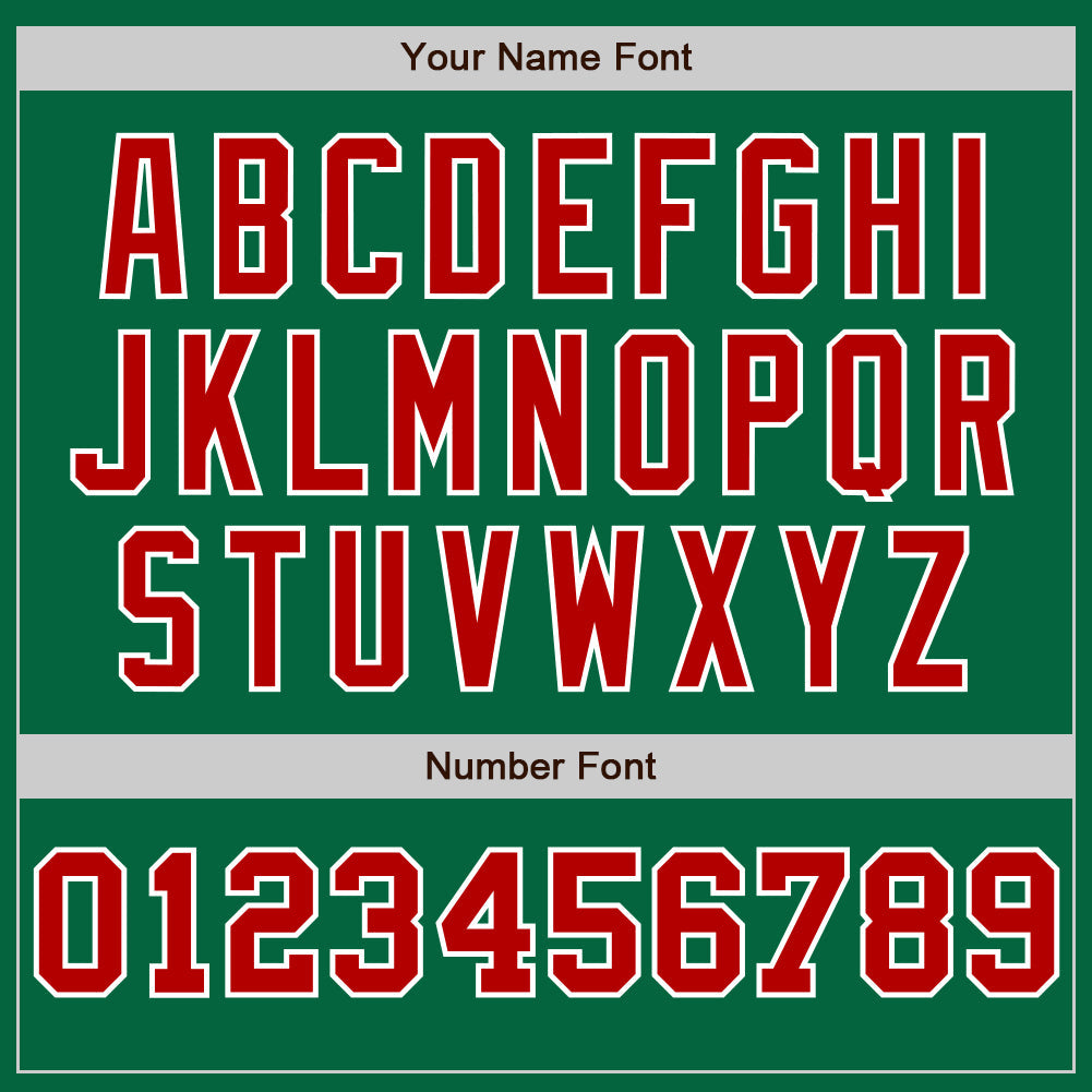 Custom Kelly Green White-Red Pinstripe Authentic Split Fashion Baseball Jersey - Sky-Custom