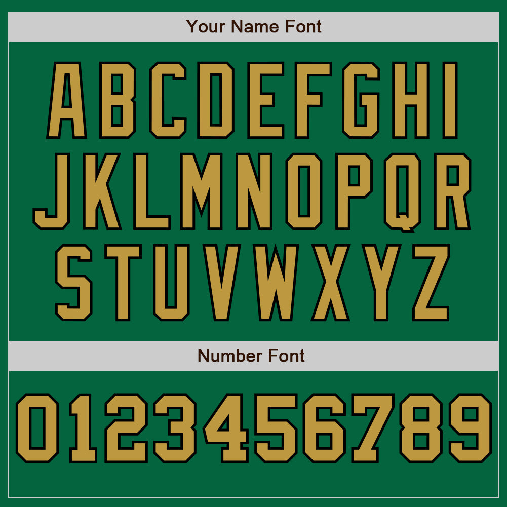 Custom Kelly Green Black-Old Gold Pinstripe Authentic Split Fashion Baseball Jersey - Sky-Custom