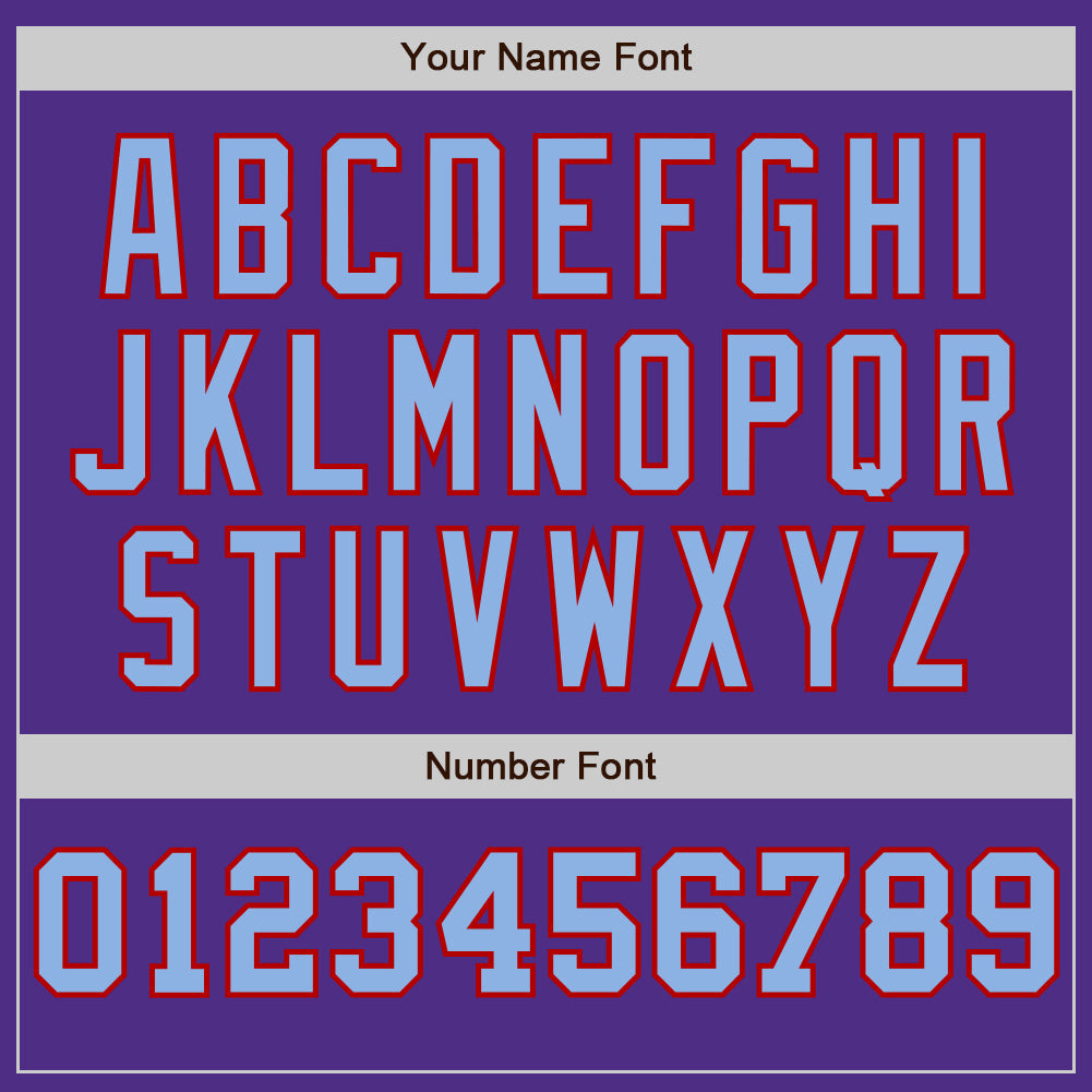 Custom Purple Red-Light Blue Pinstripe Authentic Split Fashion Baseball Jersey - Sky-Custom