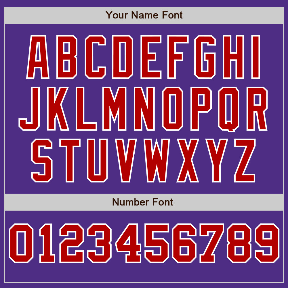 Custom Purple White-Red Pinstripe Authentic Split Fashion Baseball Jersey - Sky-Custom