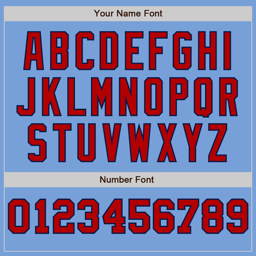 Custom Light Blue Navy-Red Pinstripe Authentic Split Fashion Baseball Jersey - Sky-Custom