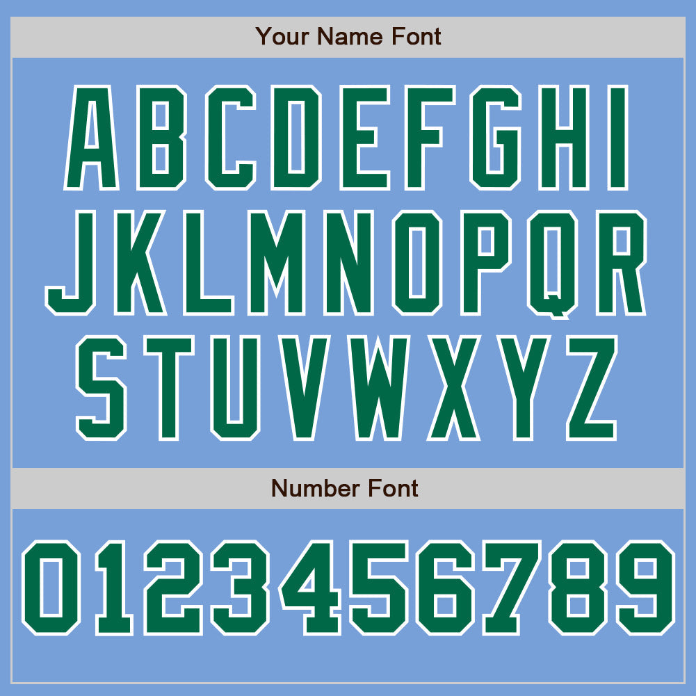 Custom Light Blue White-Kelly Green Pinstripe Authentic Split Fashion Baseball Jersey - Sky-Custom