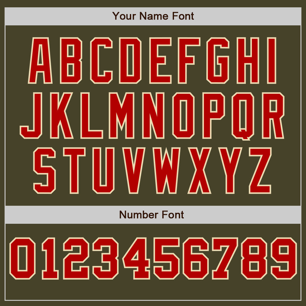 Custom Olive Cream-Red Pinstripe Authentic Split Fashion Salute To Service Baseball Jersey - Sky-Custom