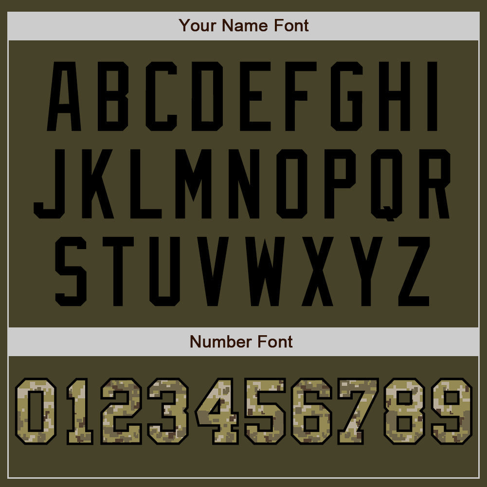 Custom Olive Camo Cream-Black Pinstripe Authentic Split Fashion Salute To Service Baseball Jersey - Sky-Custom