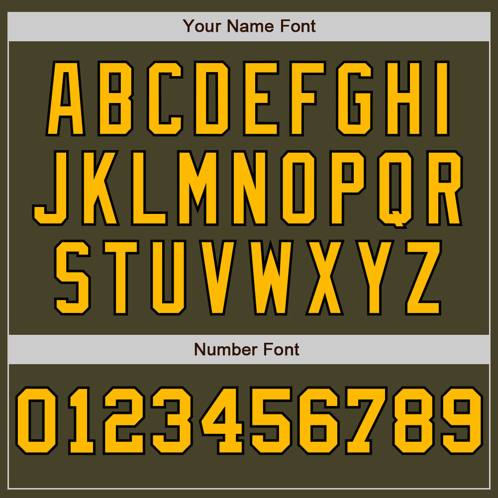 Custom Olive Gold Cream-Black Pinstripe Authentic Split Fashion Salute To Service Baseball Jersey - Sky-Custom