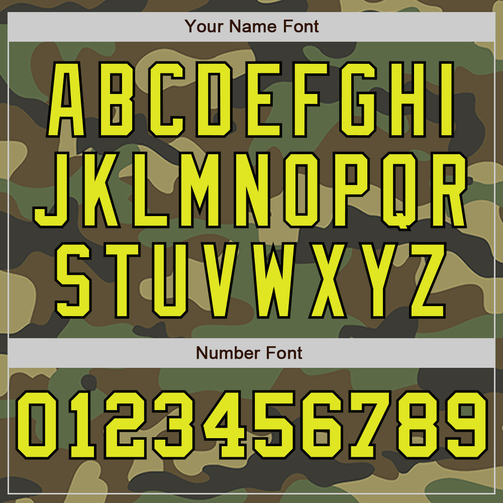 Custom Camo Neon Yellow Cream-Black Pinstripe Authentic Split Fashion Salute To Service Baseball Jersey - Sky-Custom