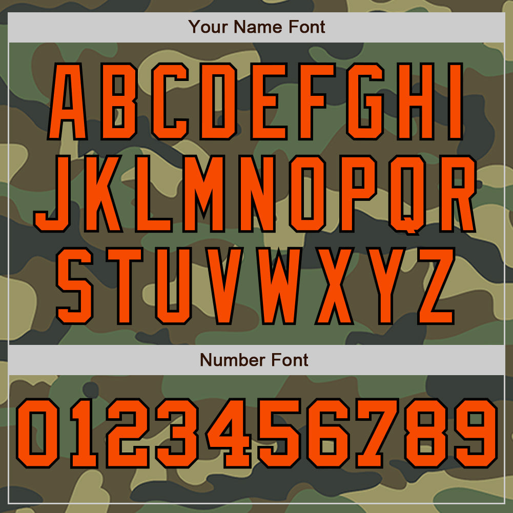 Custom Camo Orange Cream-Black Pinstripe Authentic Split Fashion Salute To Service Baseball Jersey - Sky-Custom