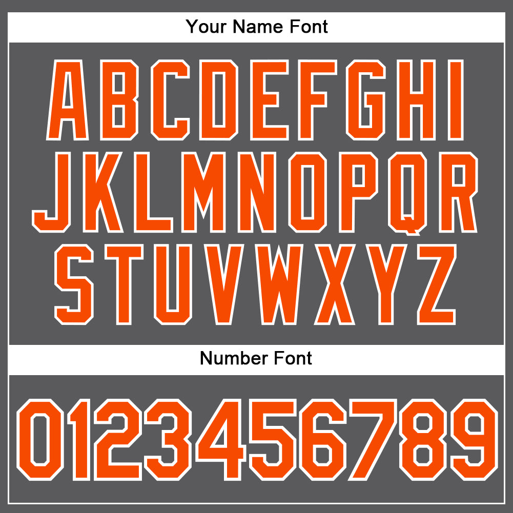 Custom Steel Gray Orange-White Authentic Baseball Jersey - Sky-Custom