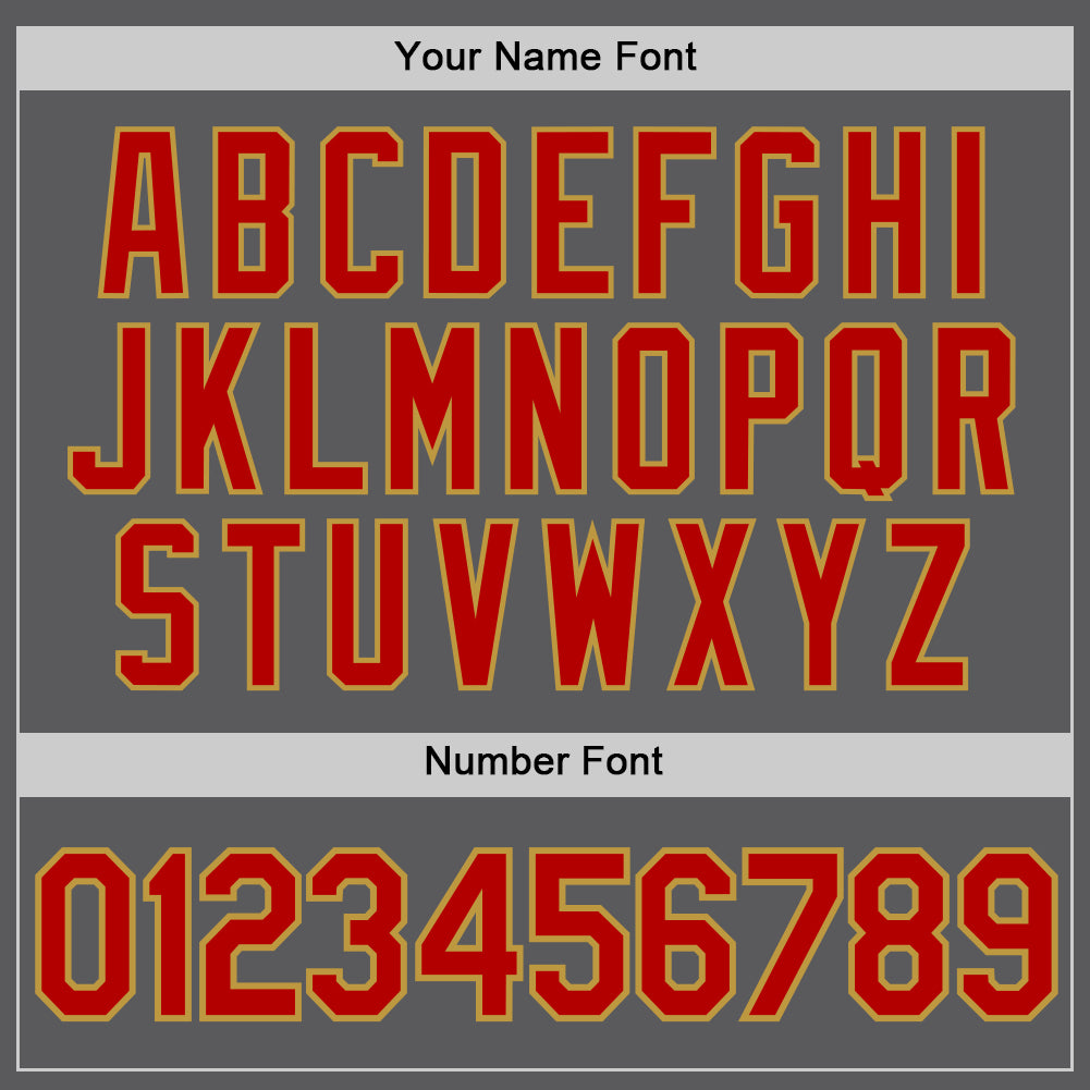 Custom Steel Gray Red-Old Gold Authentic Baseball Jersey - Sky-Custom