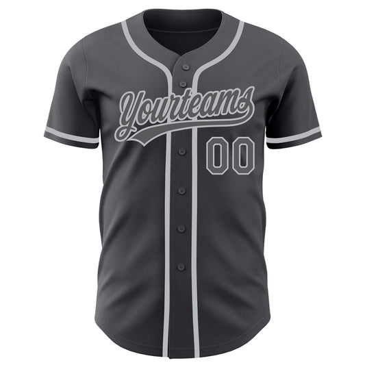Custom Steel Gray Gray Authentic Baseball Jersey - Sky-Custom