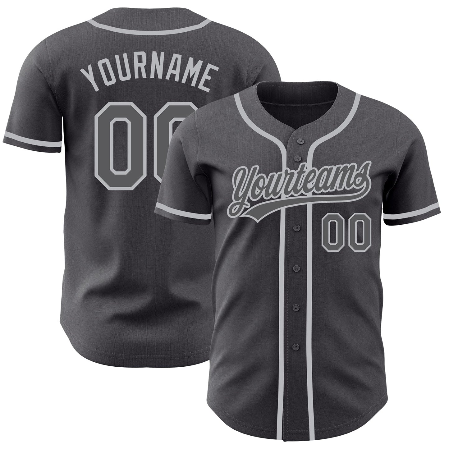Custom Steel Gray Gray Authentic Baseball Jersey - Sky-Custom