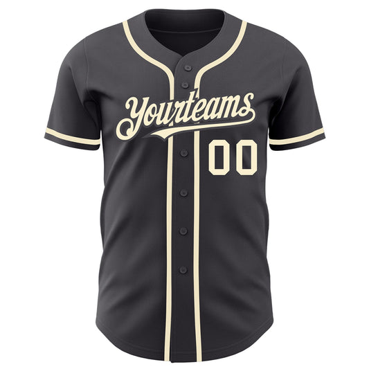 Custom Steel Gray Cream Authentic Baseball Jersey - Sky-Custom