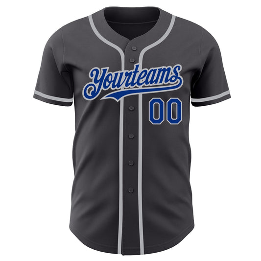Custom Steel Gray Royal-Gray Authentic Baseball Jersey - Sky-Custom