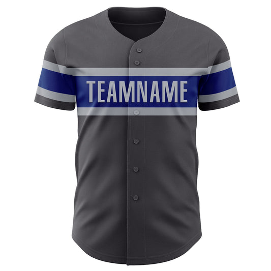 Custom Steel Gray Royal-Gray Authentic Baseball Jersey - Sky-Custom