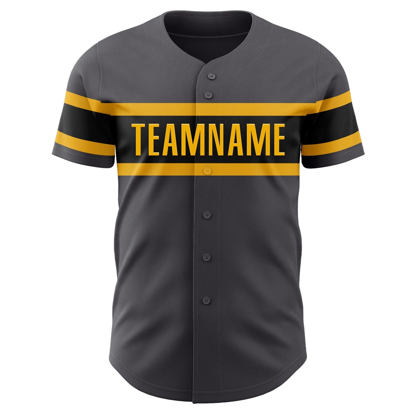 Custom Steel Gray Black-Gold Authentic Baseball Jersey - Sky-Custom