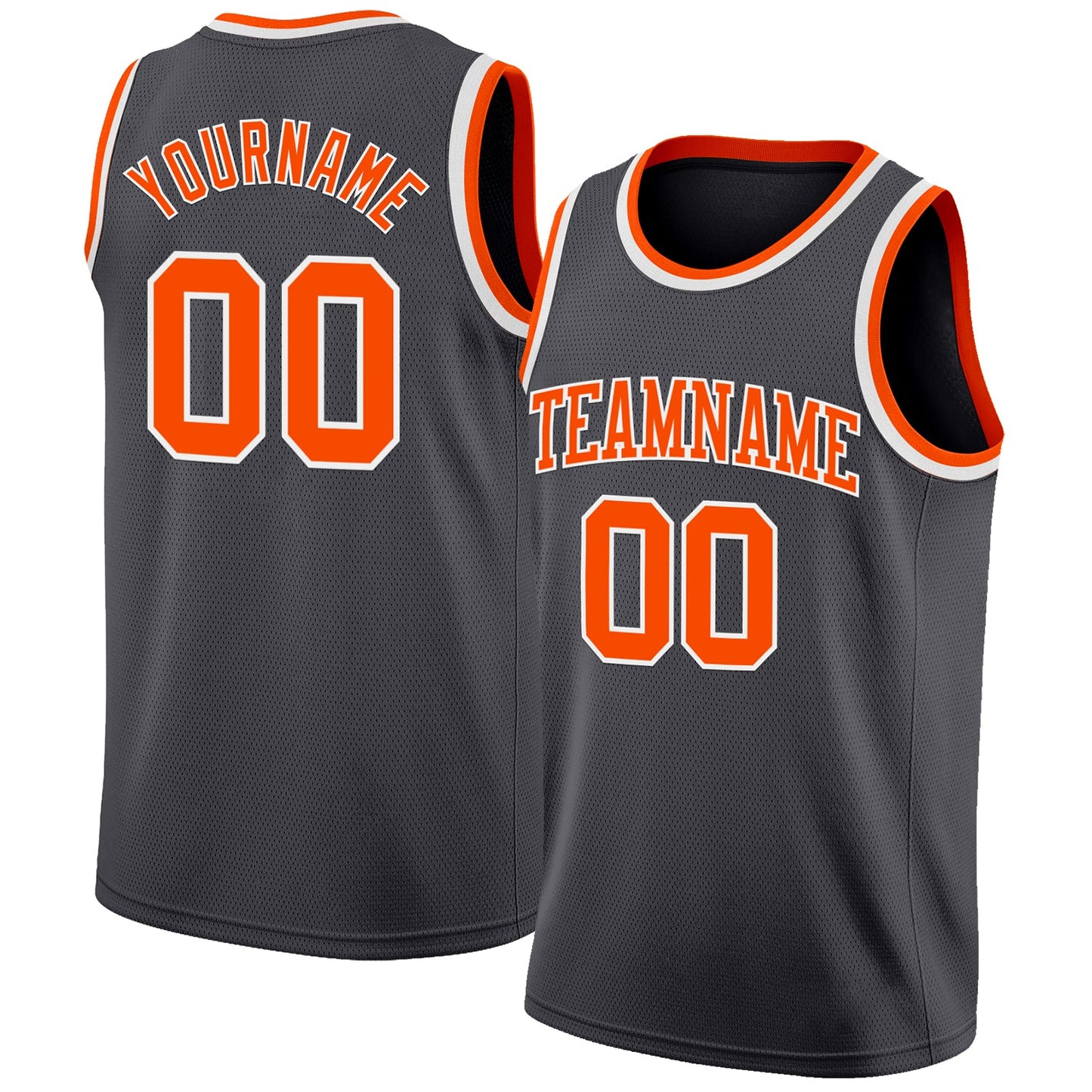 Custom Steel Gray Orange-White Authentic Basketball Jersey - Sky-Custom