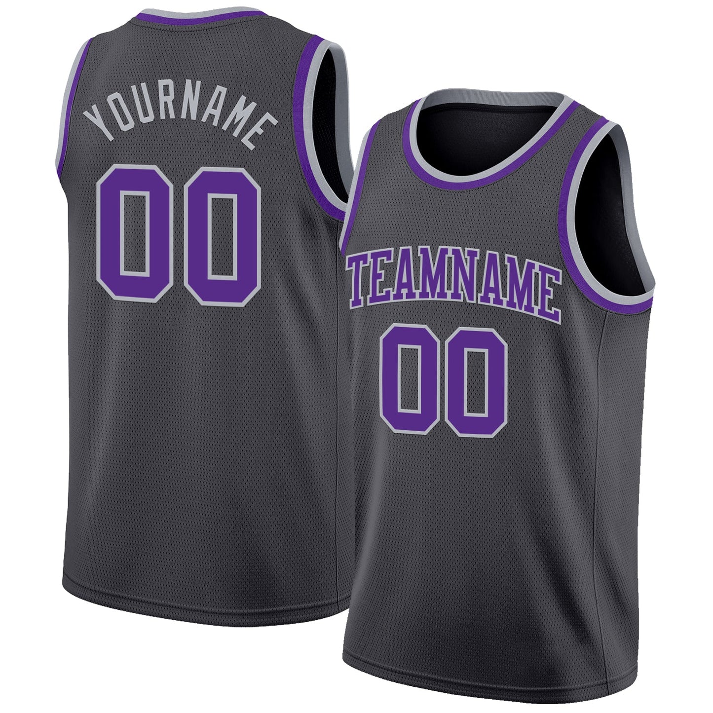 Custom Steel Gray Purple-Gray Authentic Basketball Jersey - Sky-Custom