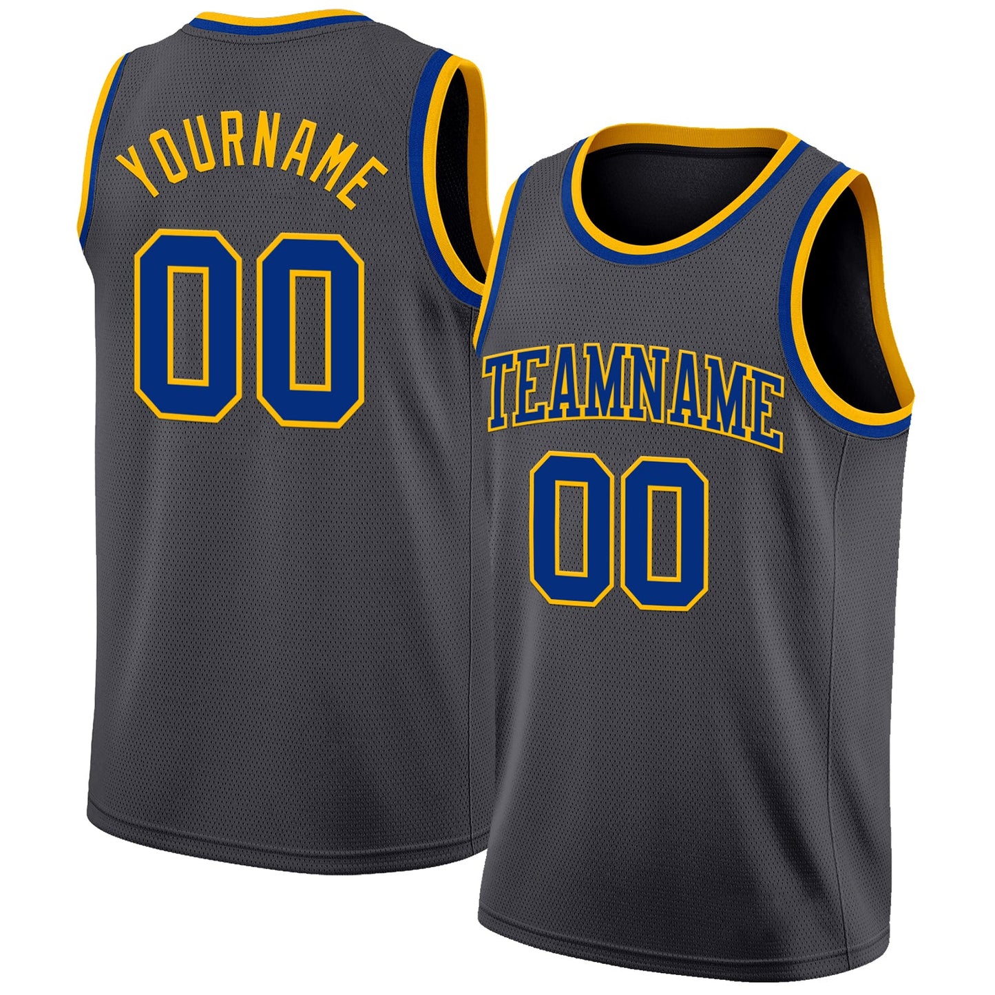 Custom Steel Gray Royal-Gold Authentic Basketball Jersey - Sky-Custom