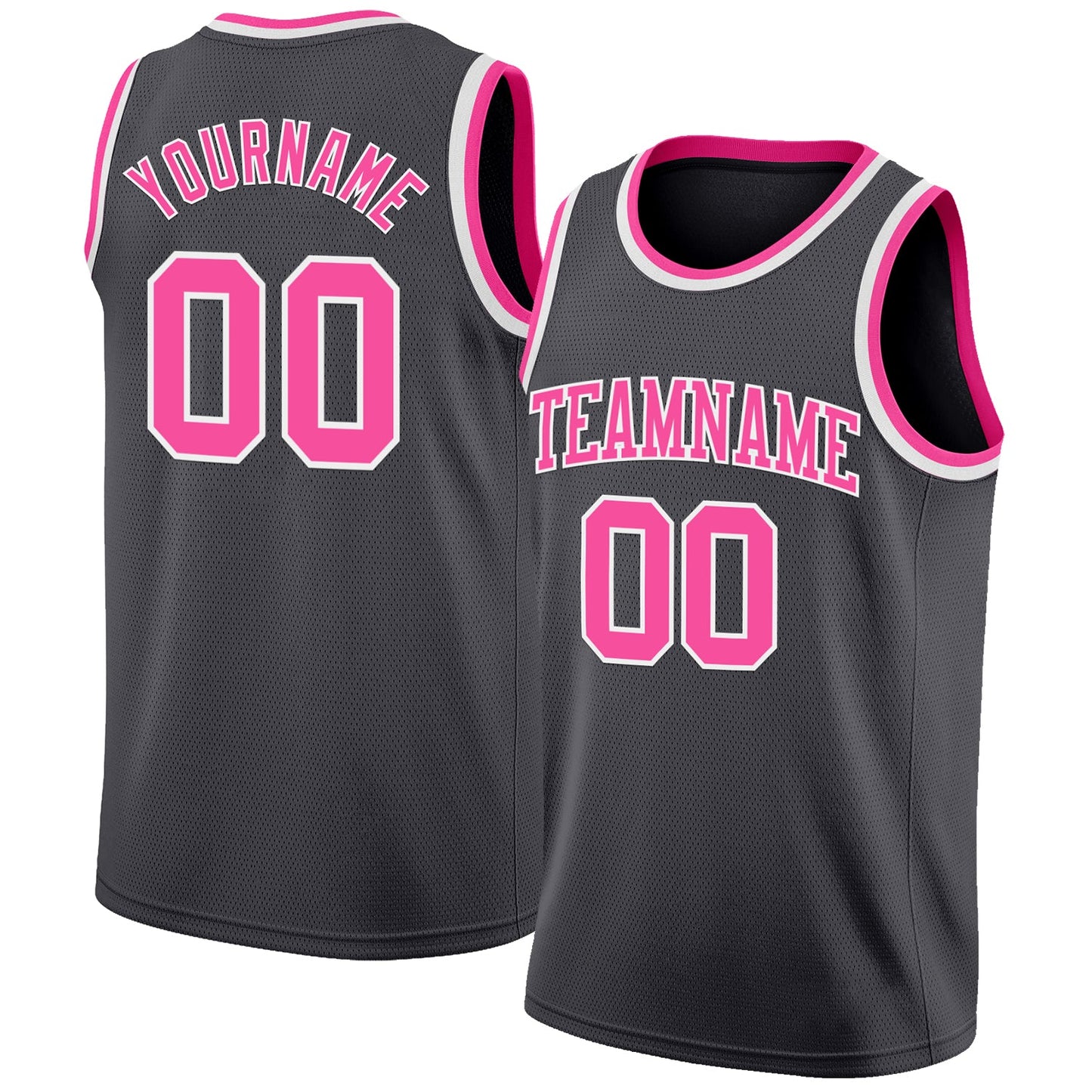 Custom Steel Gray Pink-White Authentic Basketball Jersey - Sky-Custom